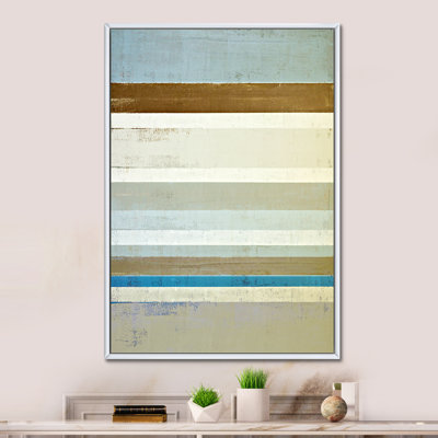 «Teal Meets Beige Abstract Art II», art mural moderne et contemporain sur toile