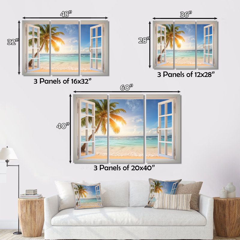 Bord de mer, art mural, vue sur l'océan - Purnell, H 32 po x l 48 po x P 1 po