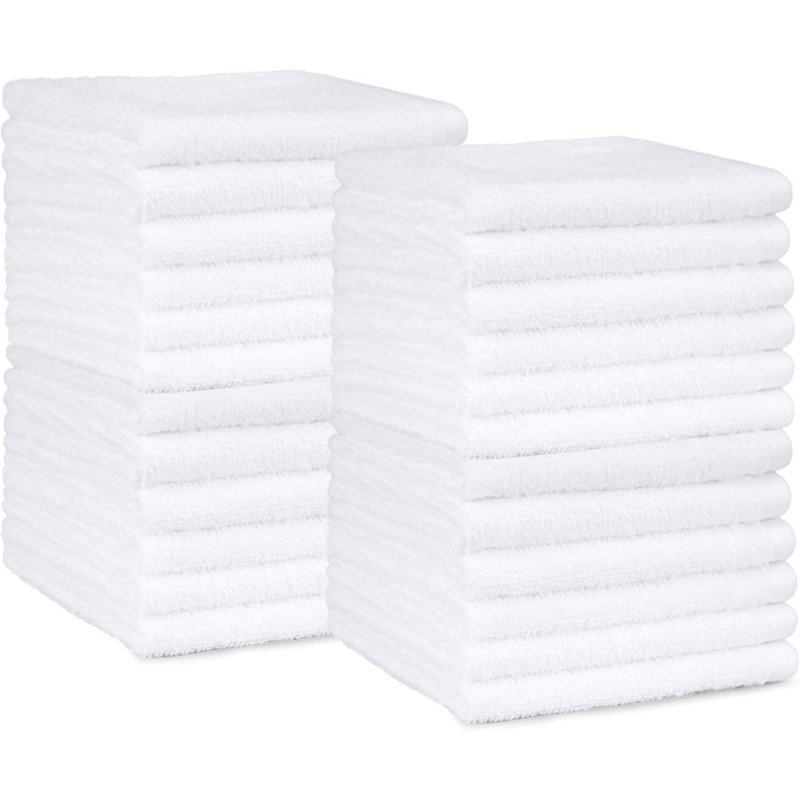 Serviettes de visage pour la salle de bain, débarbouillette 100% coton, séchage rapide - serviette de salon - paquet de 24