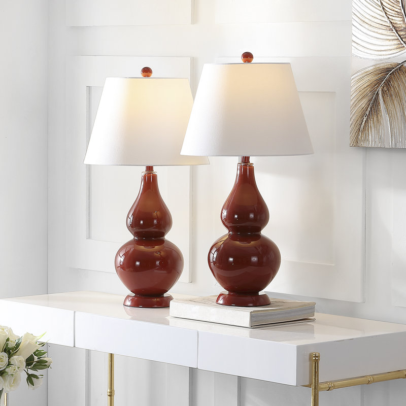 Moriarty Ceramic Table Lamp, Chinese Red