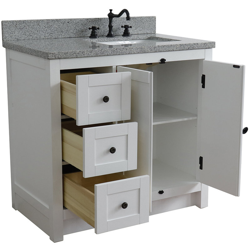Ensemble de meuble-lavabo simple 37 po Calsbeck, Granite, Glacier cendré