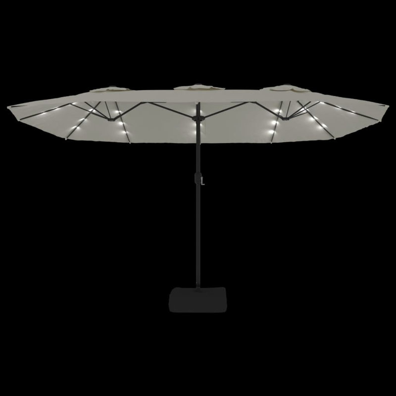  Parasol de jardin grand parasol en polyester blanc sable