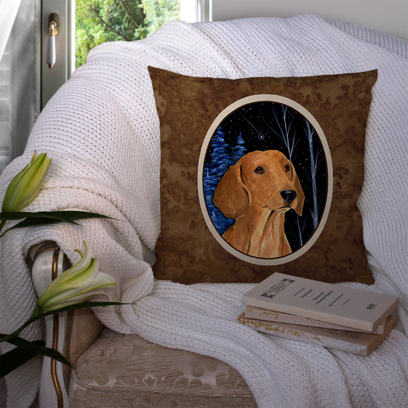 Coussin décoratif intérieur / extérieur Starry Night Dachshund