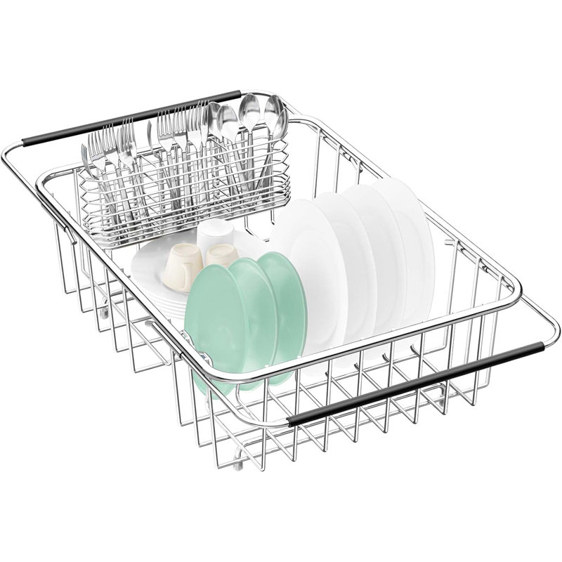 Égouttoir à vaisselle extensible en acier inoxydable 304