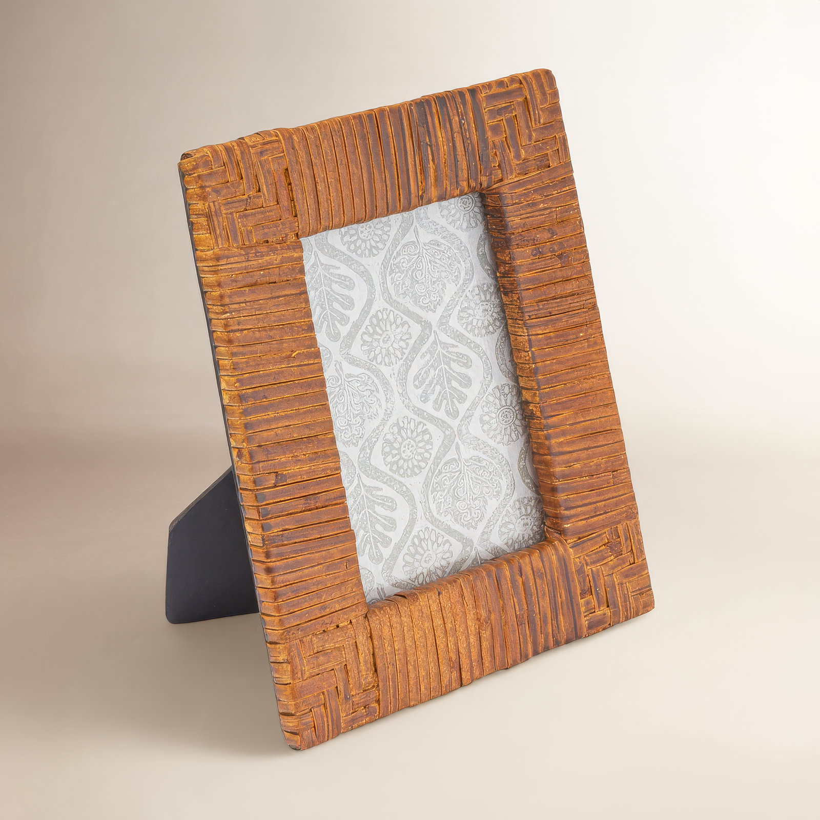 Kitt Wicker / Rattan Picture Frame, 6" x 4", Natural Stained
