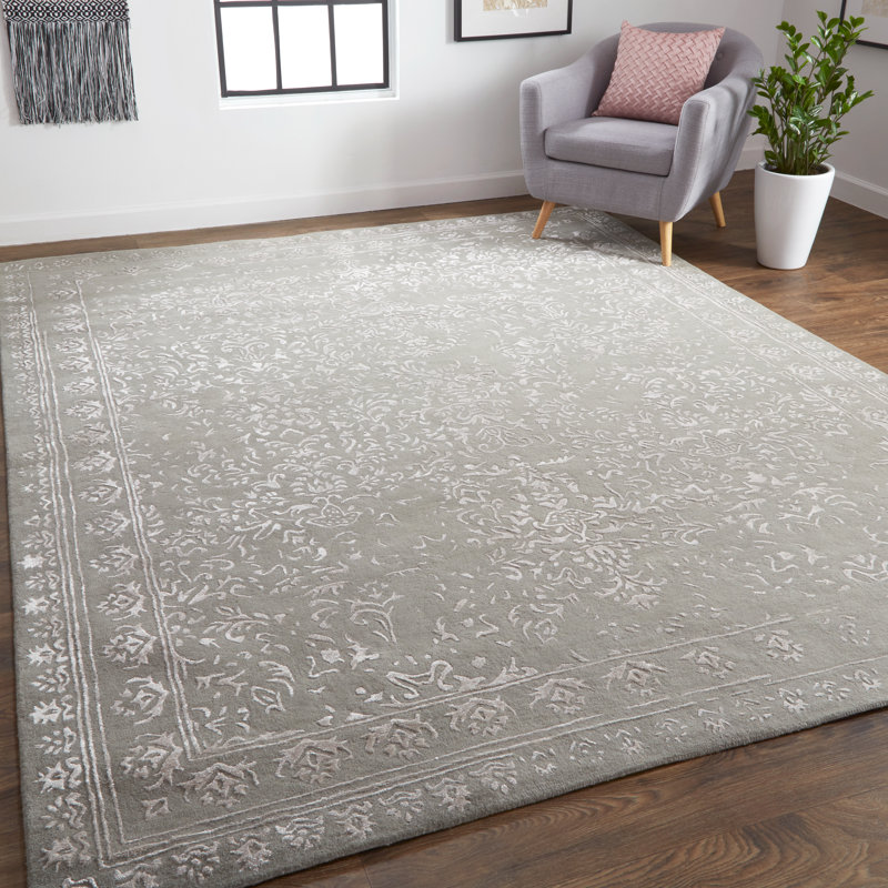 Tapis brun touffeté à la main Leeson, Rectangle 5 pi x 8 pi