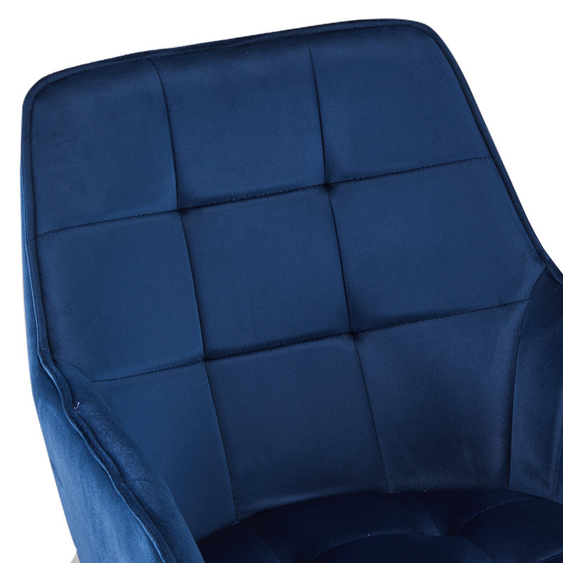 Velvet Upholstered Metal Armchair in Green, Blue