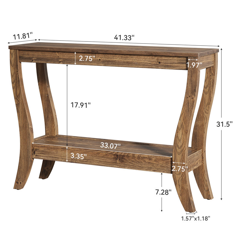 110cm Unfinished Solid Wood Console Table