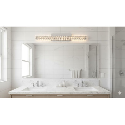 1-Light Chrome stainless steel LED Wall Sconce With Clear Crystal Accents