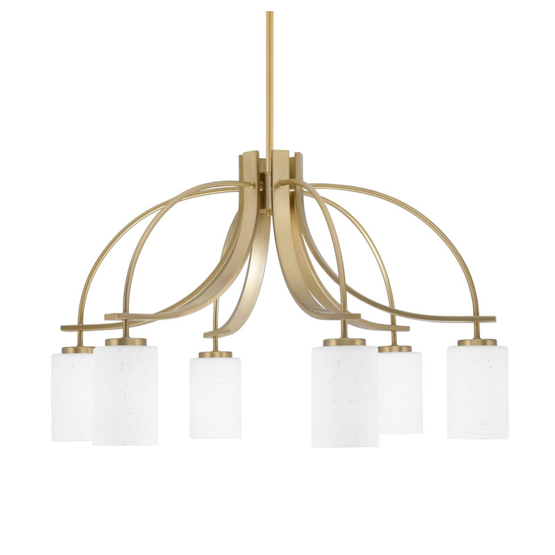 Lustre Madilynn Light, Downlight, H 17,75 po x l 28,25 po x P 28,25 po, 6, Laiton New Age