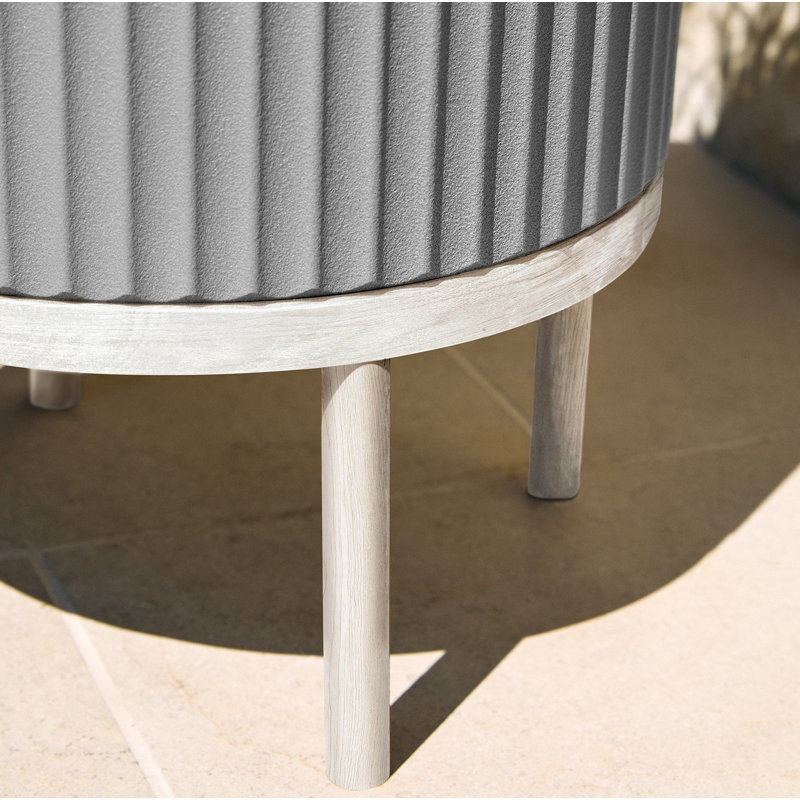Jardinière Demi Series avec support, 2, H 22 po x l 14,75 po x P 14,75 po, Gris / Blanc