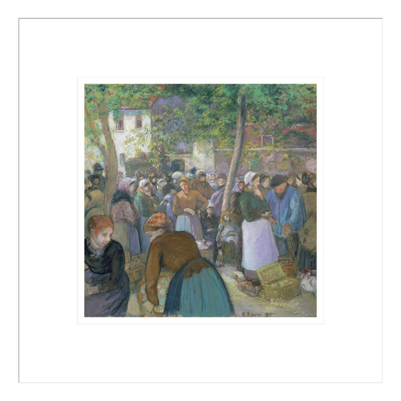 «Poultry Market Gisors» par Camille Pissarro, impression giclée sur cadre, H 13,79 po x l 13,75 po