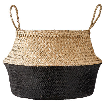 Handwoven Seagrass Basket Storage with Handles