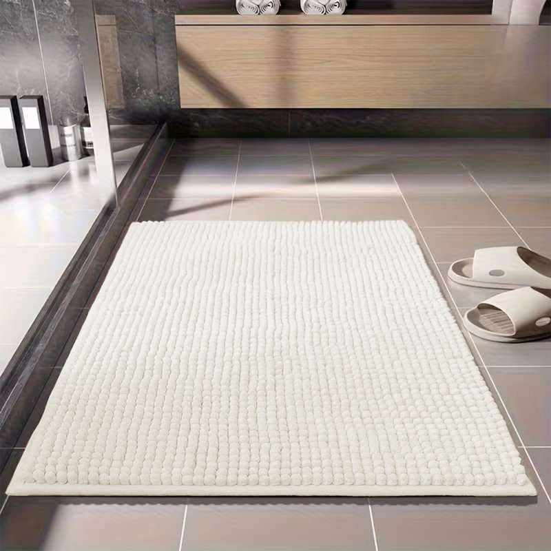 Ultra-Soft Non-Slip Absorbent Bathroom Rug, 40cm W x 60cm L, White