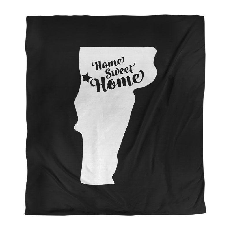 Housse de couette réversible simple et réversible home burlington, Polyester brossé, Housse de couette pour lit simple, Noir
