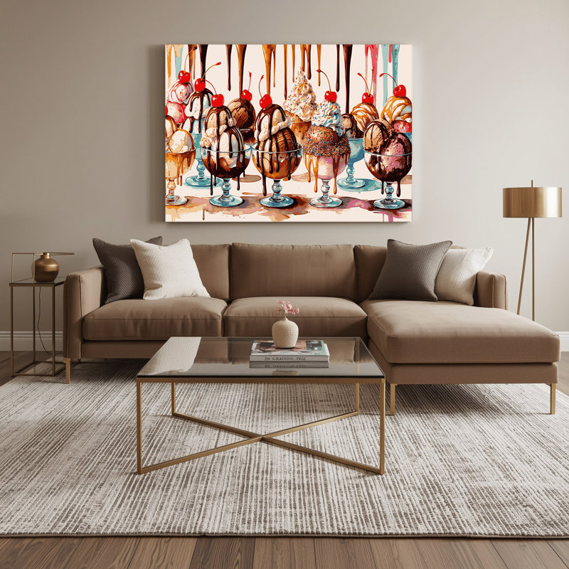 «Desserts Sundae», art mural sur toile blanche, H 11 po x l 14 po