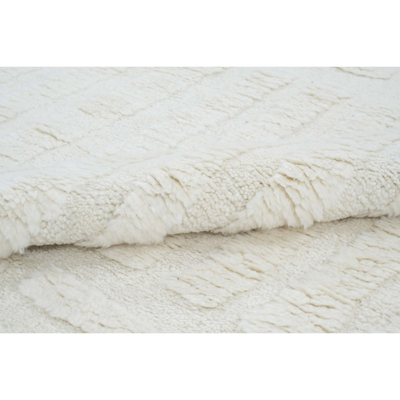 Hand Knotted Wool Area Rug in Ivory, Rectangle 10' x 14'
