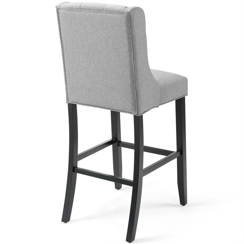 Tabouret capitonné en tissu Baronet, 1, Tabouret de bar (hauteur de 30,5 po), Gris clair