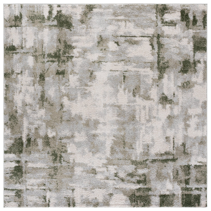 Wave Performance Abstract Indoor Rug, Square 6'7"