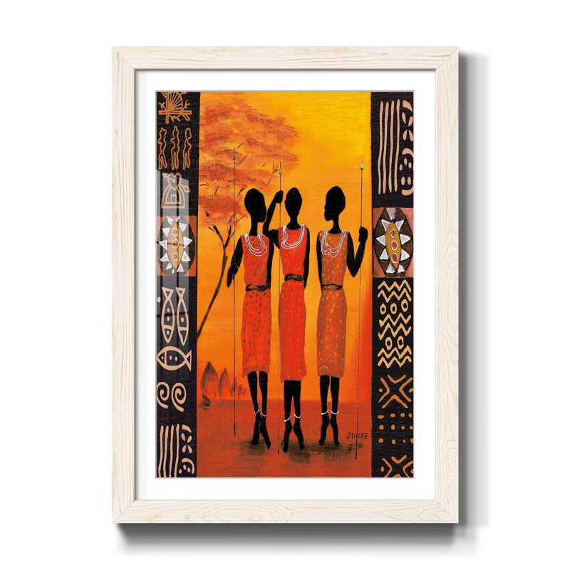Three Hunters - Cadre photo, impression sur papier, H 31,5 po x l 23,5 po x P 1,5 po, Blanc