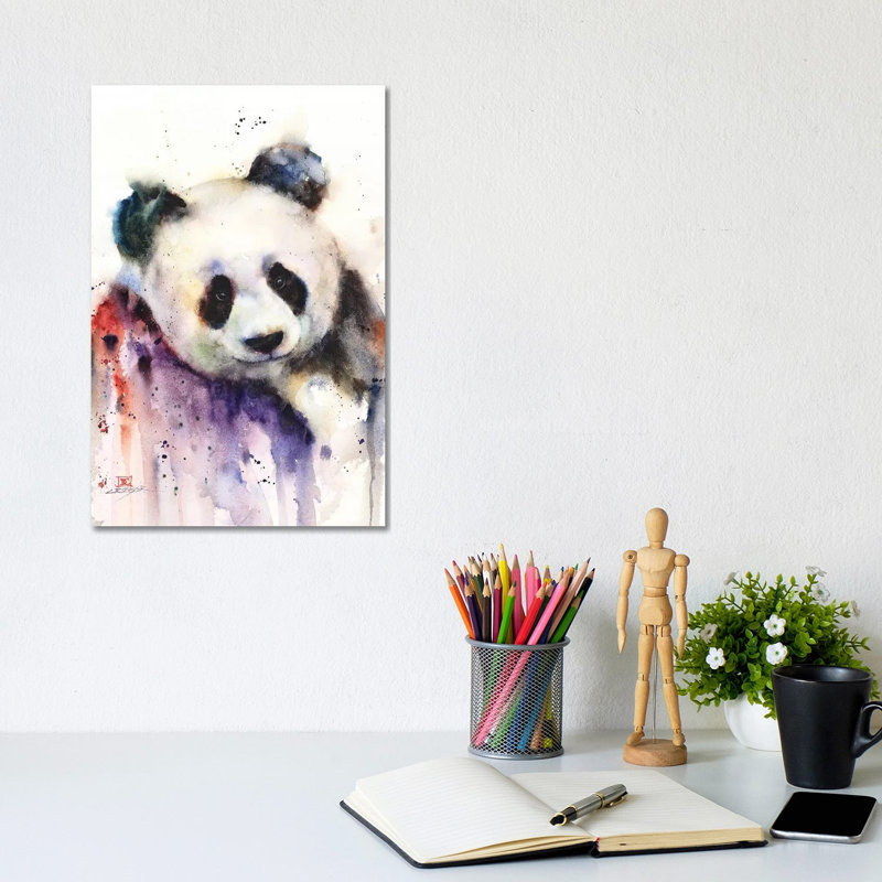 Panda by Dean Crouser - Painting on Canvas, Wrapped Canvas, 20.32 cm H x 30.48 cm W