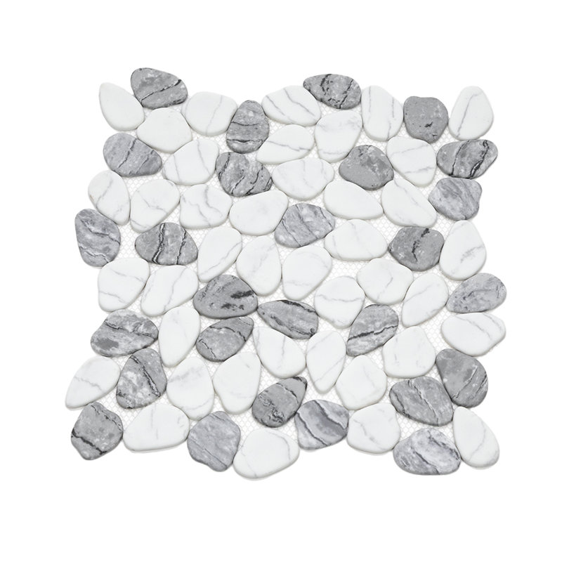 Recycled Cenote Pebble 13" x 13" Glass Wall & Floor Tile, Blend Multicolored
