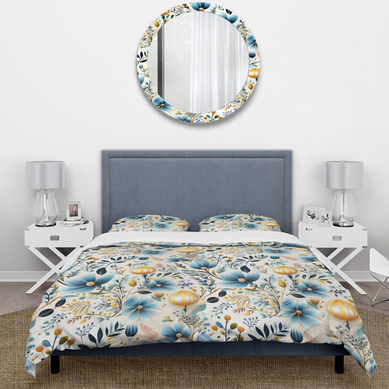 Ensemble de housse de couette à motif cachemire scandinave Simplicity II, Housse de couette pour grand lit et 2 taies décor
