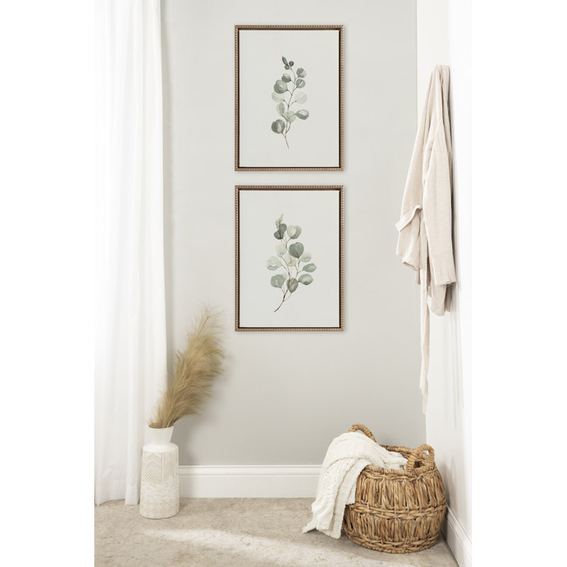 «Eucalyptus 4a» et «Eucalyptus 4b» par Maja Mitrovic de «Makes My Day Happy», ensemble d'art mural sur toile