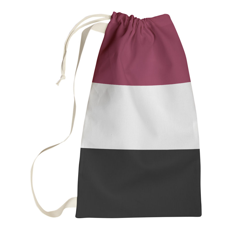 Fabric Laundry Bag with Handles, Medium (36" H x 28" W x 1.5" D), Pittsburgh Maroon/White/Black