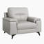 Chaise d'appoint moderne et contemporaine Teasley de 44 po avec cuir fleur, pieds en métal exposés, coussins en mousse haute densité-1295061167