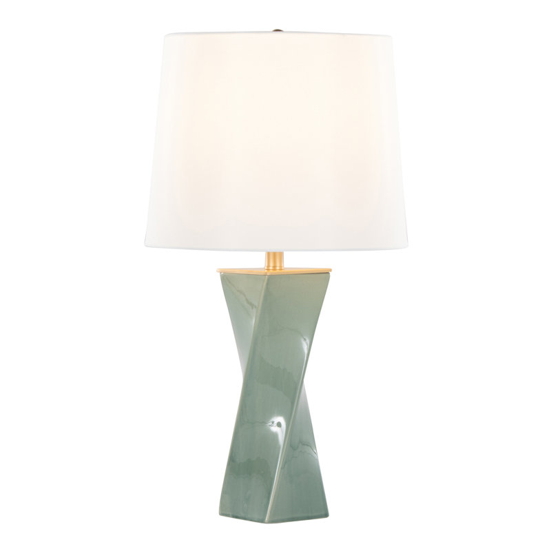 Lampe de table contemporaine en céramique 27 po, Vert
