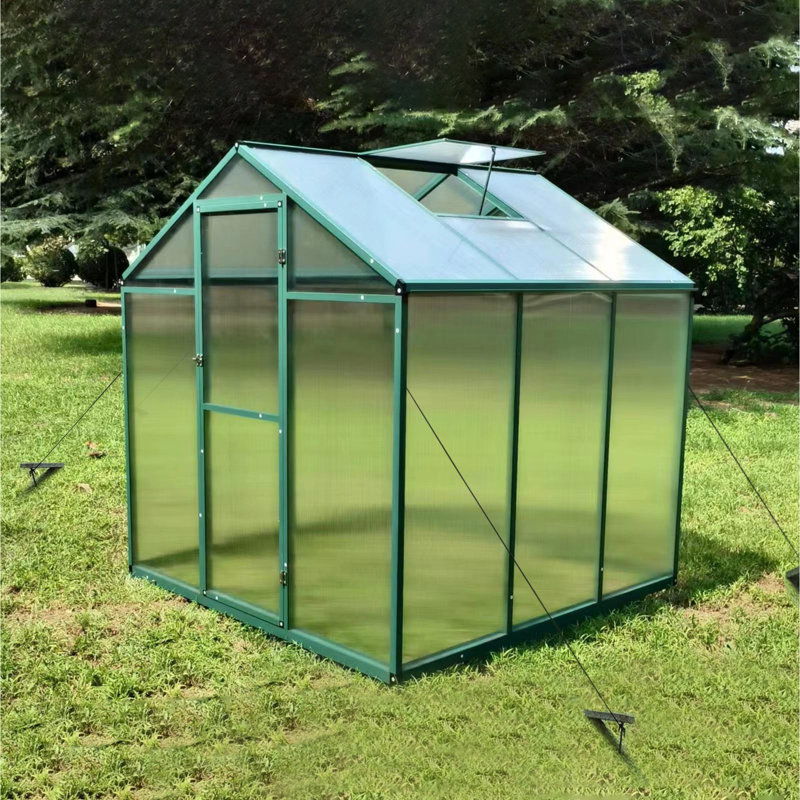 Cadre en aluminium et panneaux en polycarbonate résistants au vent pour serre toutes saisons 6 pi x 6 pi Gain