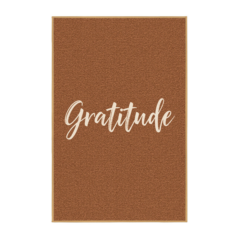 Soft Plush Fairweather Thanksgiving Modern & Contemporary Abstract Area Rug in Brown – LightBrown Binding, 8x10