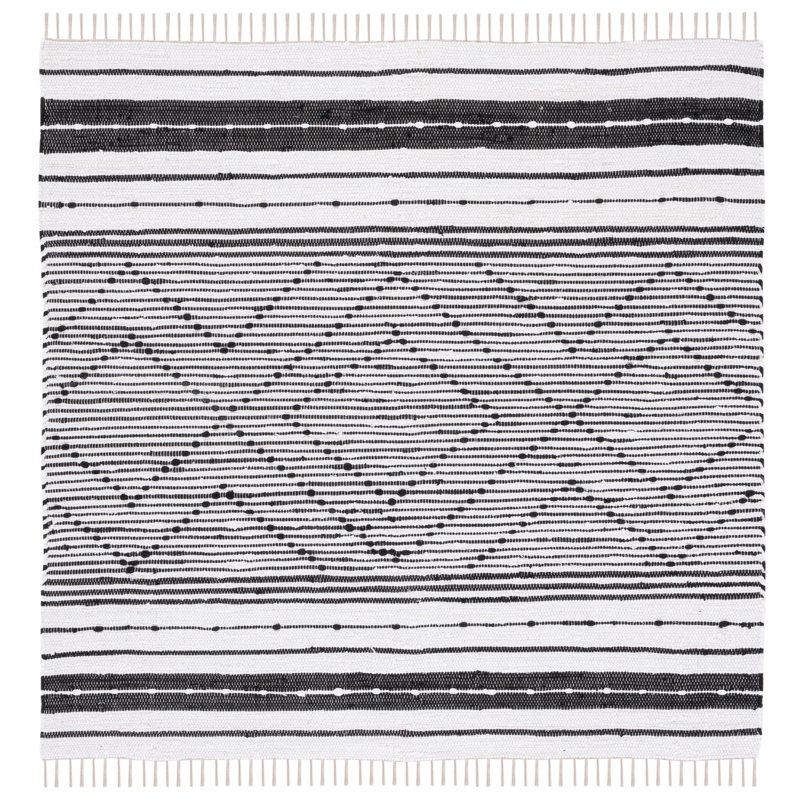 Dawsonville Striped Machine Woven Area Rug, Square 6'