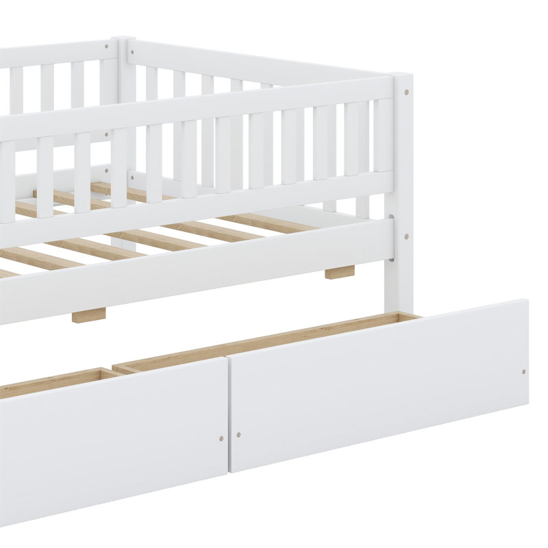 Daybed Bed With Two Drawers, Twin, White