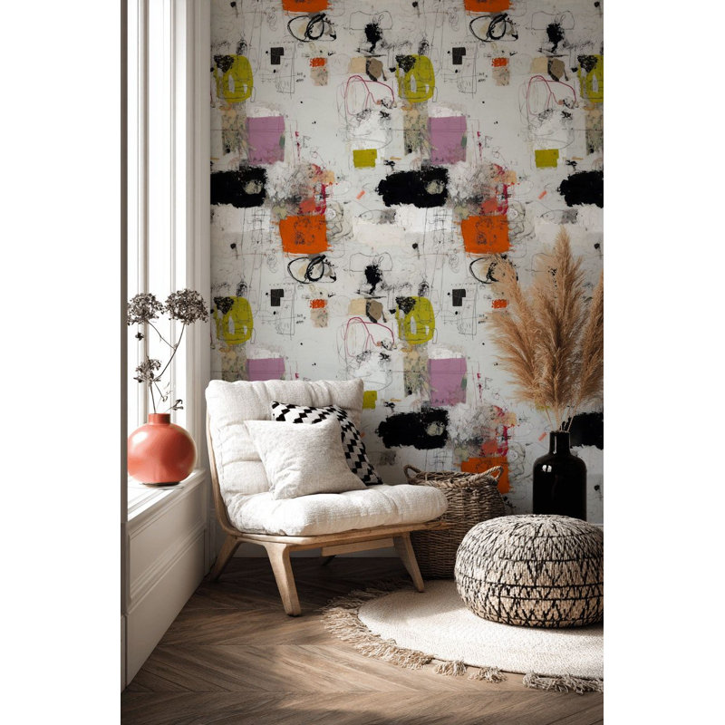 Papier peint abstrait à motif abstrait pelez et collez