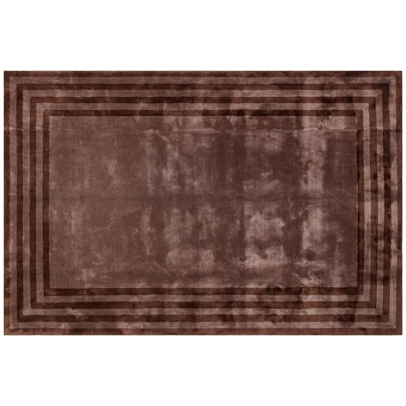 Tapis spécial touffeté de couleur brun et tissé à la machine en viscose tissé à la machine, Rectangle 8 pi 2 po x 11 pi 6 po