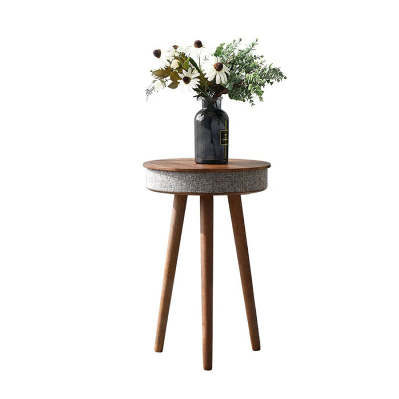 Table intelligente Rusée avec haut-parleur et chargeur sans fil, Noyer