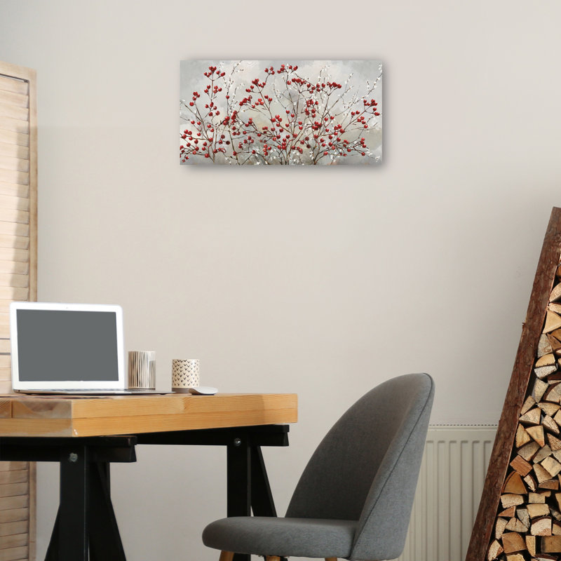 Winterberries by Studio Arts Canvas Art Print, 25" H x 48" W x 1.5" D