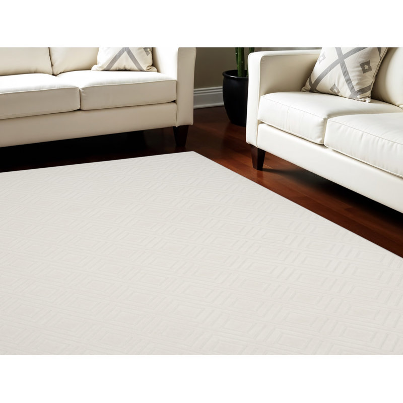 Tapis géométrique ivoire 8 pi x 10 pi