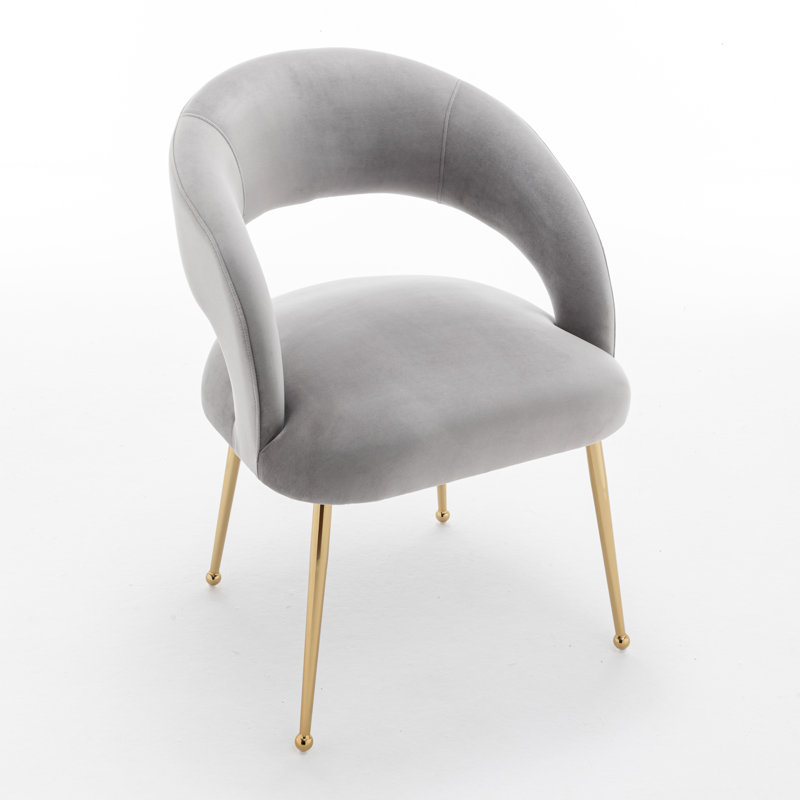 Lokelani 19.3'' H Velvet Upholstered Armchair, Gray, 6