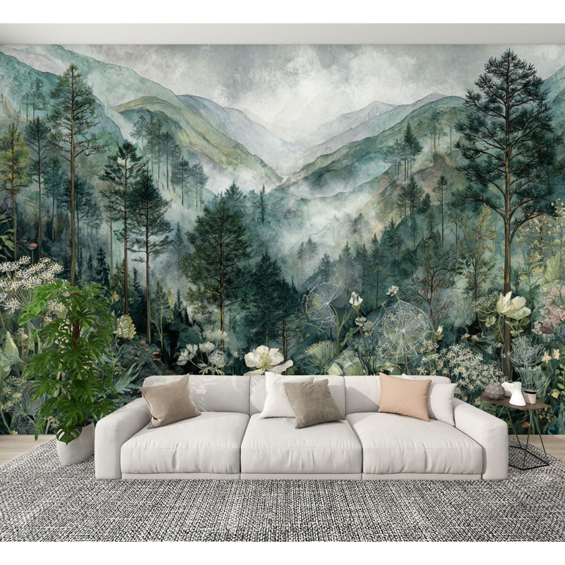 Papier peint auto-adhésif Mystical Woodland Dewy Webs, L 144 po x l 100 po