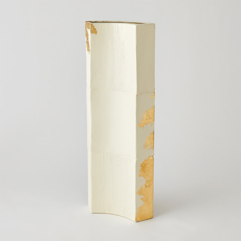 Splashy Gold Leaf Vase-Med, 29" H x 10.75" W x 4.25" D
