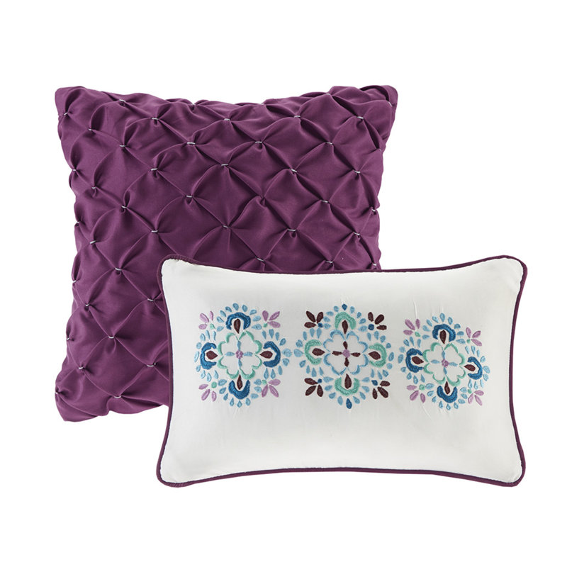 Comfortable Cotton Bedding Set, Reversible Purple Boho Style For Home