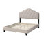 Mobilier de chambre à coucher contemporain tapissier en polyfibre brun clair