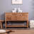 54.33" Brown Rectangular Solid Wood Console Table