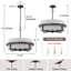 4-Light Dimmable Drum Chandelier