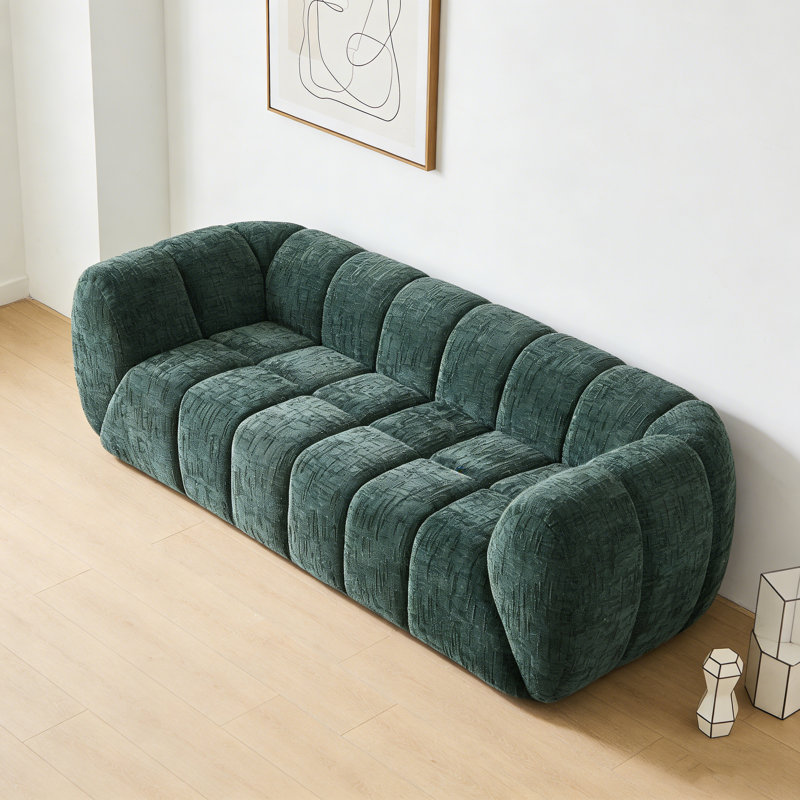Canapé matelassé moderne en nuage de mousse pure chenille moderne, canapé confortable à assise profonde pour appartement de chambre à coucher de salon