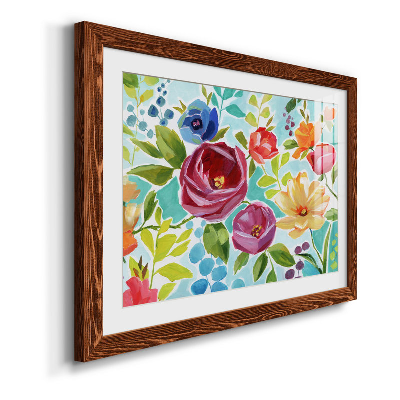 Modern Garden IV - peinture encadrée, H 31 po x l 44 po x P 1 po, Cadre en érable