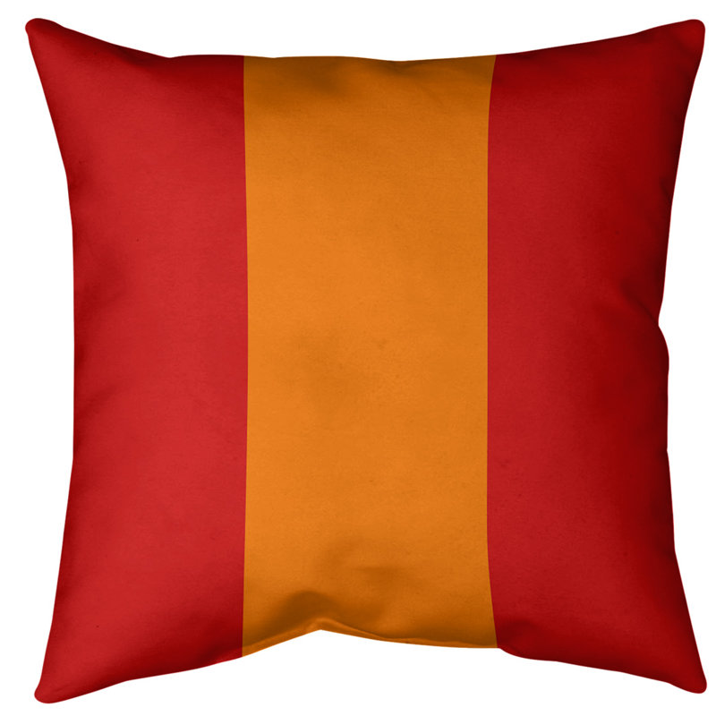 Coussin intérieur / extérieur , 16 po x 1 po, Rouge / Orange